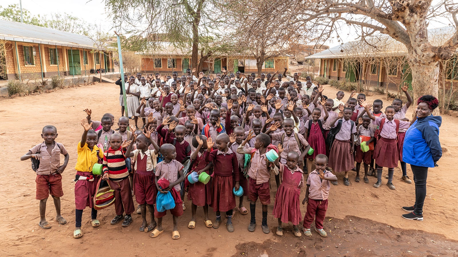 The children eagerly awaited the opening with joy.